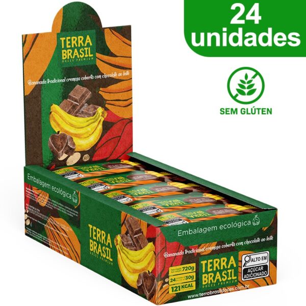 Bananada Terra Brasil Chocolate ao Leite - Caixa/display 24x30g