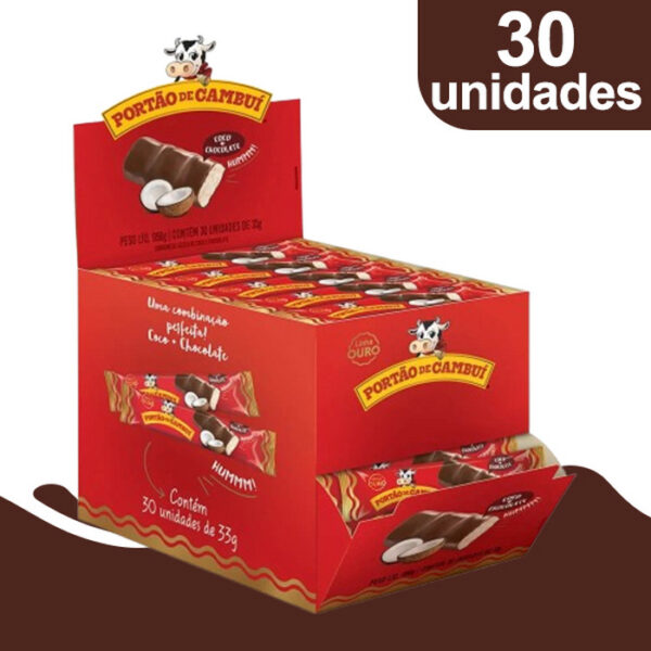 Doce de Leite c/ Coco Coberto c/ Chocolate Ouro 990G DISPLAY 30un X 33g